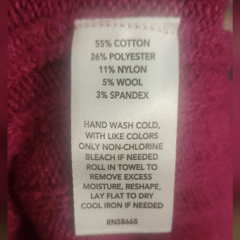 Open Edit Cotton Blend Raspberry Pink Ribbed Sweater Size M - Picture 7 of 7